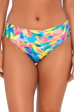 Plus Size|High-Waist<Sunsets Shoreline Petals Hannah High Waist Bottom