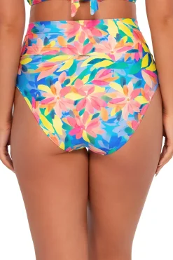 Plus Size|High-Waist<Sunsets Shoreline Petals Hannah High Waist Bottom