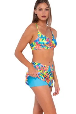 Plus Size<Sunsets Shoreline Petals Sporty Swim Skirt