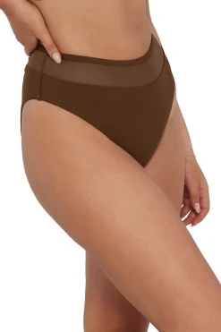 Plus Size|High-Waist<Sunsets Tiki Brown Annie High Waist Bottom