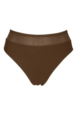 Plus Size|High-Waist<Sunsets Tiki Brown Annie High Waist Bottom
