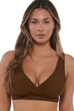 Plus Size|Bra-Sized<Sunsets Tiki Brown Elsie Top
