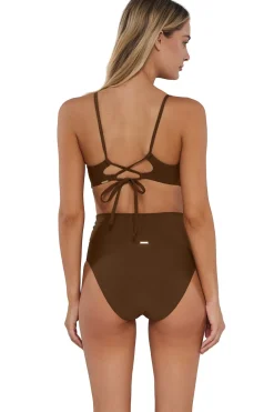 Plus Size|High-Waist<Sunsets Tiki Brown Hannah High Waist Bottom
