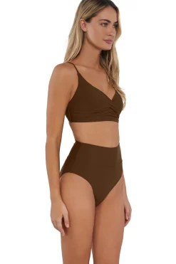 Plus Size|High-Waist<Sunsets Tiki Brown Hannah High Waist Bottom