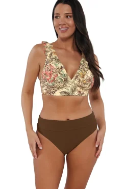 Plus Size|High-Waist<Sunsets Tiki Brown Hannah High Waist Bottom