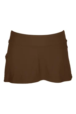 Plus Size<Sunsets Tiki Brown Sporty Swim Skirt