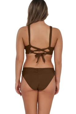 Plus Size|Bikini Bottoms<Sunsets Tiki Brown Unforgettable Bottom