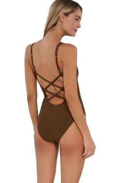 Classic<Sunsets Tiki Brown Veronica One Piece