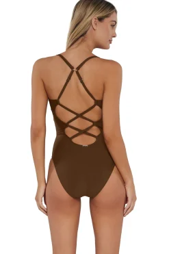 Classic<Sunsets Tiki Brown Veronica One Piece
