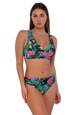 Plus Size|Underwire<Sunsets Twilight Blooms Elsie Top