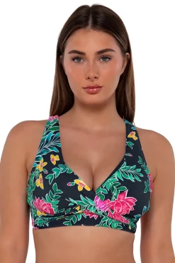 Plus Size|Underwire<Sunsets Twilight Blooms Elsie Top