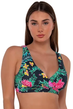 Plus Size|Underwire<Sunsets Twilight Blooms Elsie Top