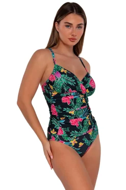 Plus Size|Underwire<Sunsets Twilight Blooms Serena Tankini Top