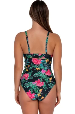 Plus Size|Underwire<Sunsets Twilight Blooms Serena Tankini Top