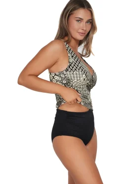 Plus Size|Underwire<Sunsets Venice Seagrass Texture Elsie Tankini Top