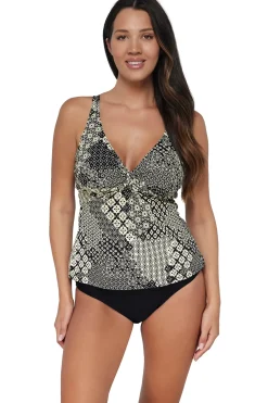 Plus Size|Underwire<Sunsets Venice Seagrass Texture Forever Tankini Top