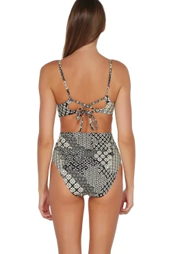 Plus Size|High-Waist<Sunsets Venice Seagrass Texture Hannah High Waist Bottom