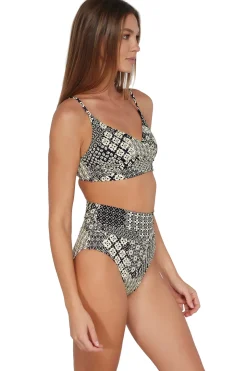 Plus Size|High-Waist<Sunsets Venice Seagrass Texture Hannah High Waist Bottom