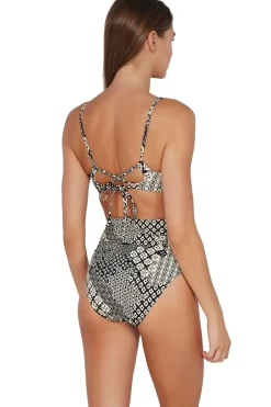 Plus Size|High-Waist<Sunsets Venice Seagrass Texture Hannah High Waist Bottom