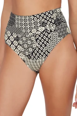 Plus Size|High-Waist<Sunsets Venice Seagrass Texture Hannah High Waist Bottom