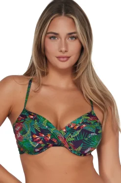 Plus Size|Underwire<Sunsets Welcome To Rio Crossroads Underwire Top