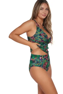 Plus Size|Underwire<Sunsets Welcome To Rio Elsie Tankini Top