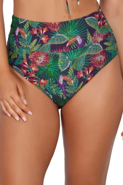 Plus Size|High-Waist<Sunsets Welcome To Rio Hannah High Waist Bottom