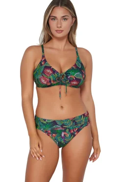 Plus Size|Underwire<Sunsets Welcome To Rio Kauai Keyhole Top