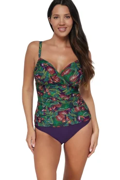 Plus Size|Bra-Sized<Sunsets Welcome To Rio Serena Tankini Top