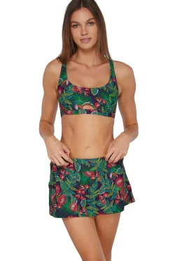 Plus Size<Sunsets Welcome To Rio Sporty Swim Skirt Bottom