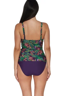 Plus Size|Underwire<Sunsets Welcome To Rio Zuri V-Wire Tankini Top