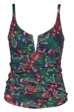 Plus Size|Underwire<Sunsets Welcome To Rio Zuri V-Wire Tankini Top