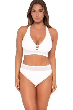 Plus Size|High-Waist<Sunsets White Lily Annie High Waist Bottom