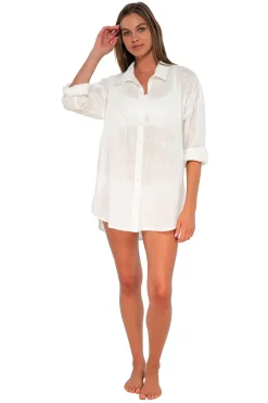 Cover-Ups<Sunsets White Lily Delilah Shirt