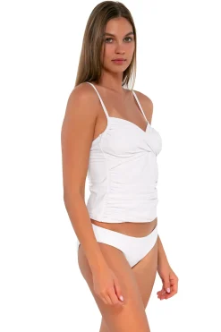 Tankinis<Sunsets White Lily Simone Tankini Top